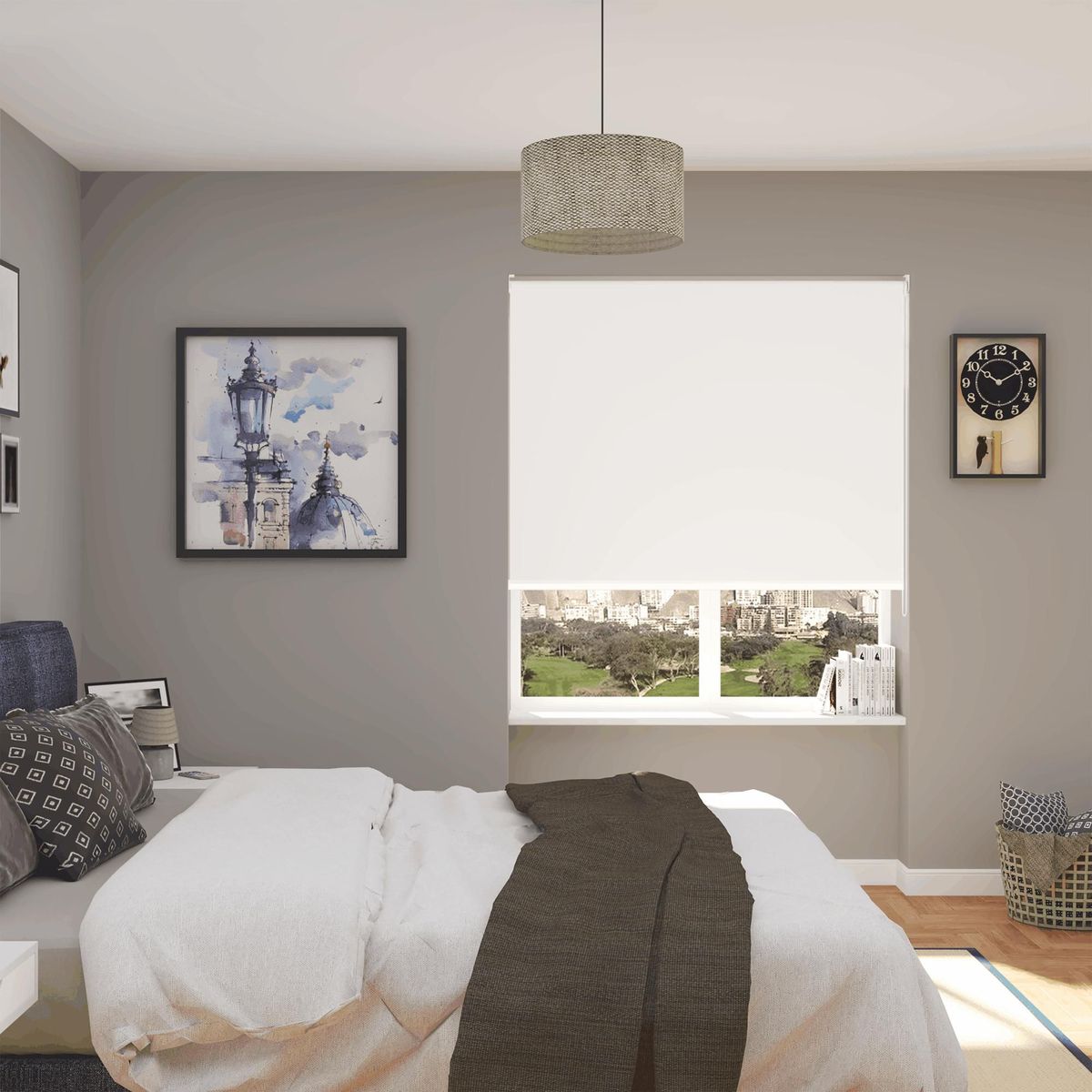SUNLINE - Cortina Roller Blackout Premium Blanco 140 x 180 cm