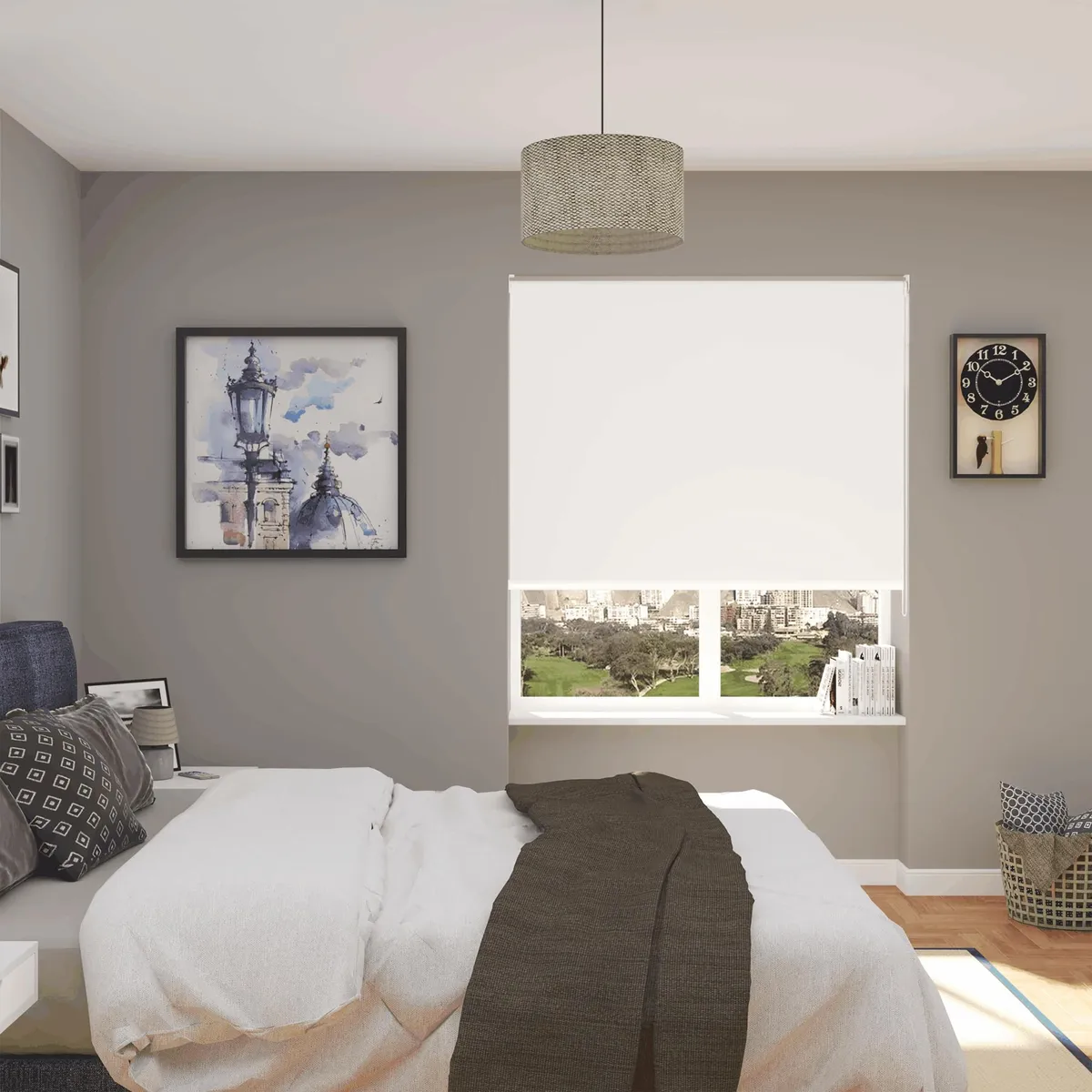 SUNLINE - Cortina Roller Blackout Premium Blanco 140 x 230 cm