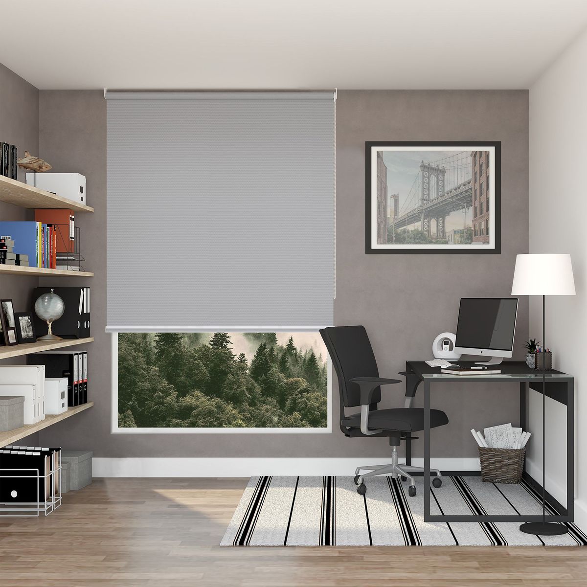 SUNLINE - Cortina Roller Blackout Fiber Gris 70 x 140 cm