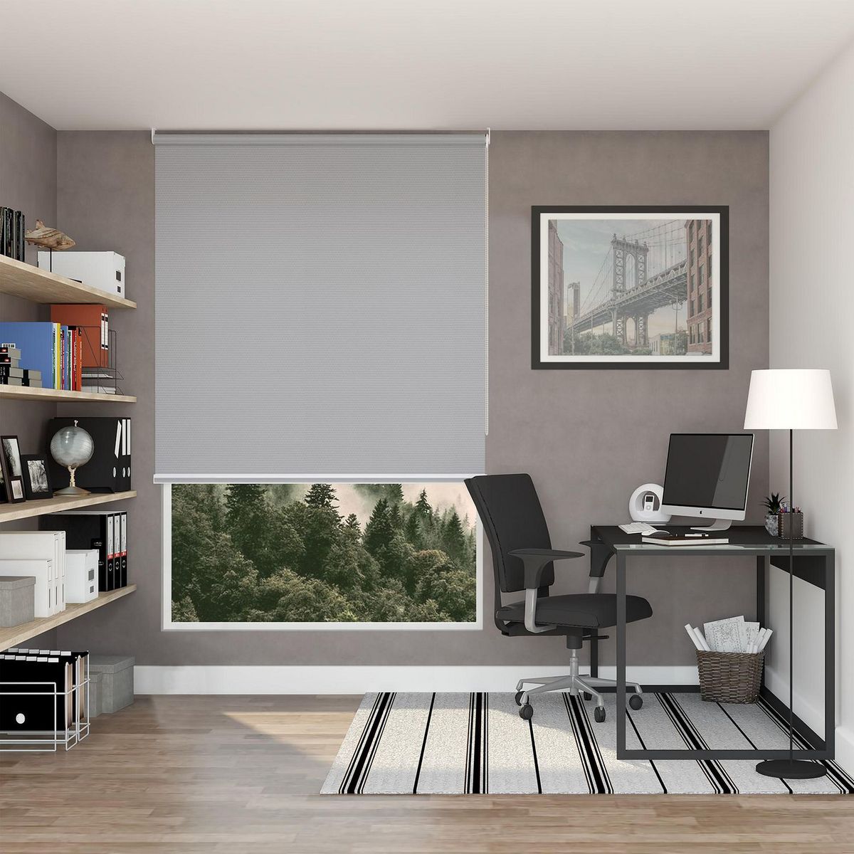 SUNLINE - Cortina Roller Blackout Fiber Gris 80 x 230 cm
