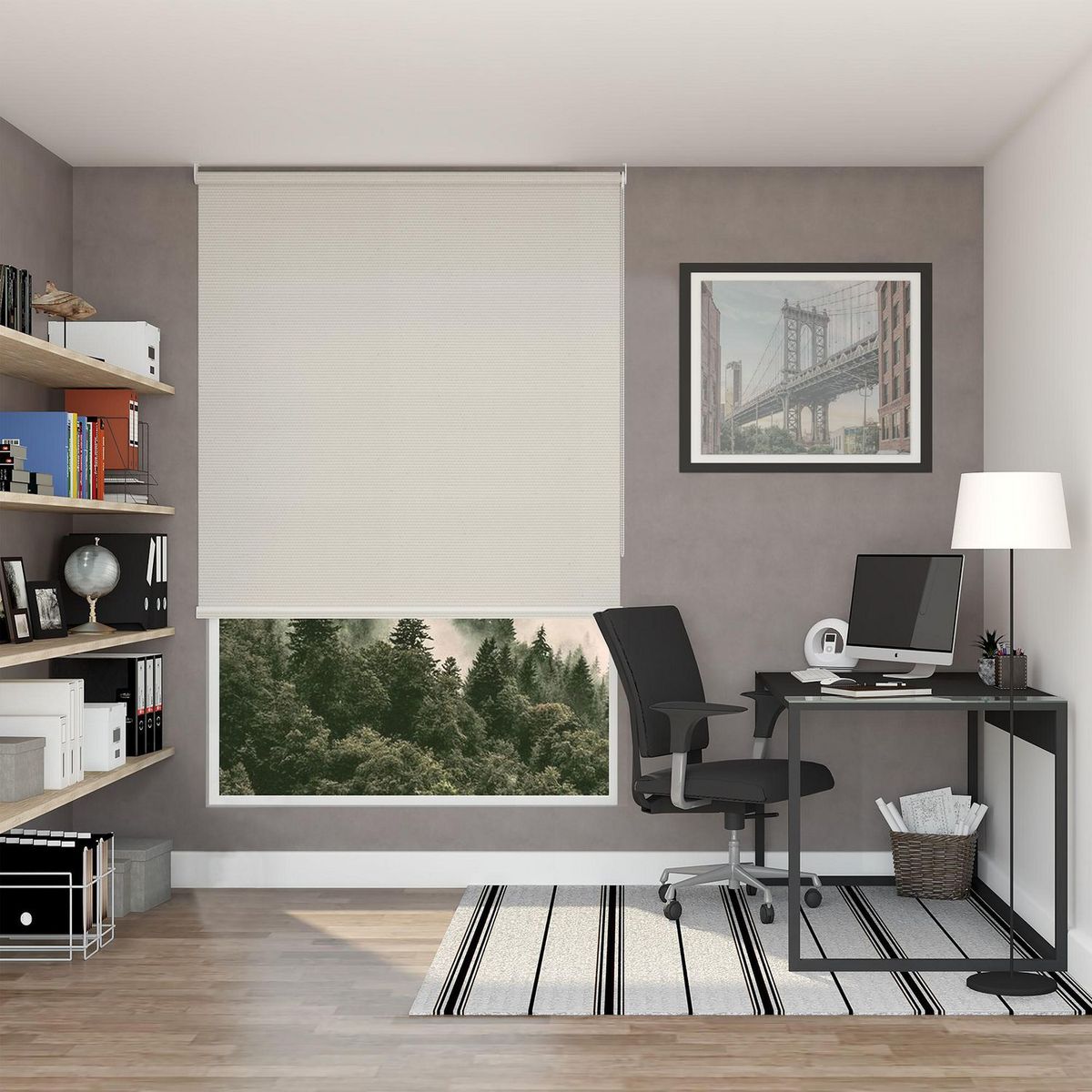 SUNLINE - Cortina Roller Blackout Fiber Crema 130 x 220 cm