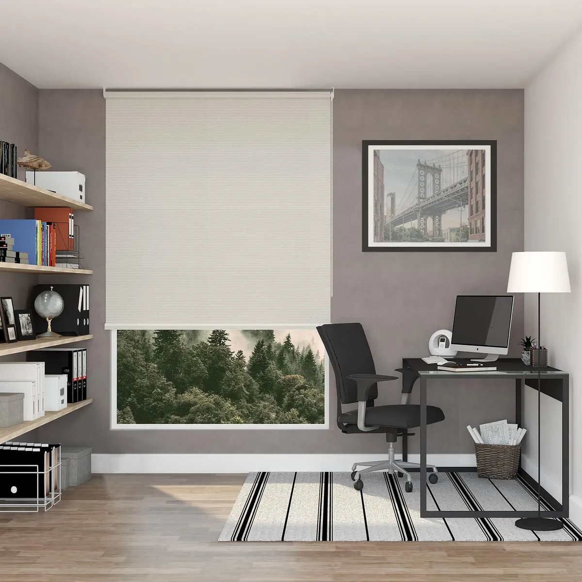 SUNLINE - Cortina Roller Blackout Fiber Crema 100 x 120 cm