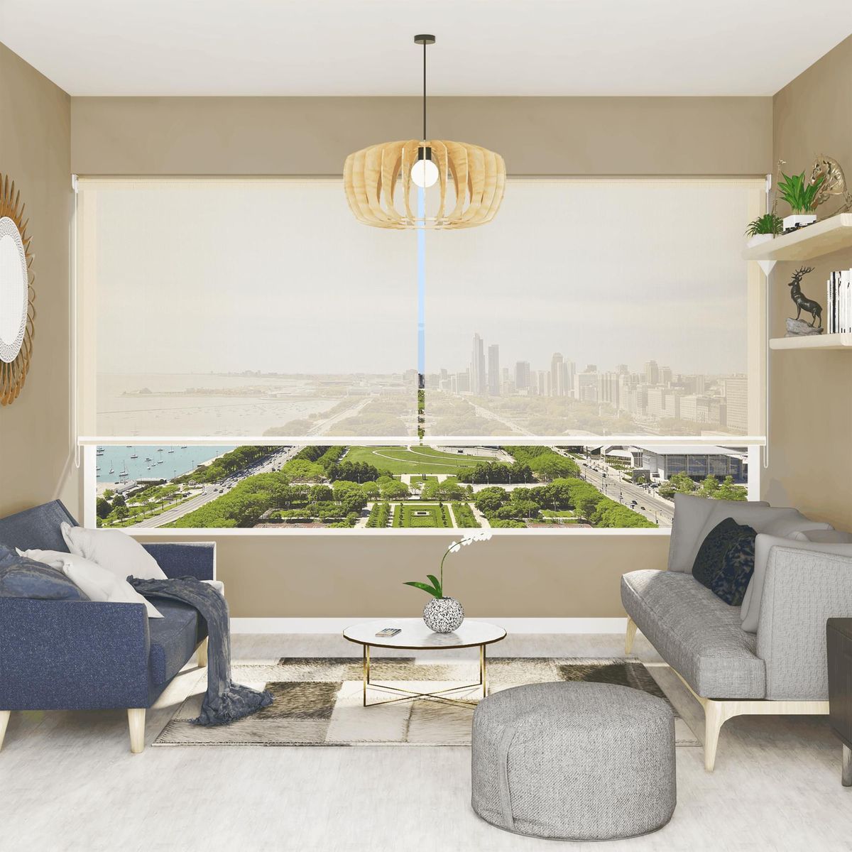 SUNLINE - Cortina Roller Screen 5% Crema 190 x 160 cm