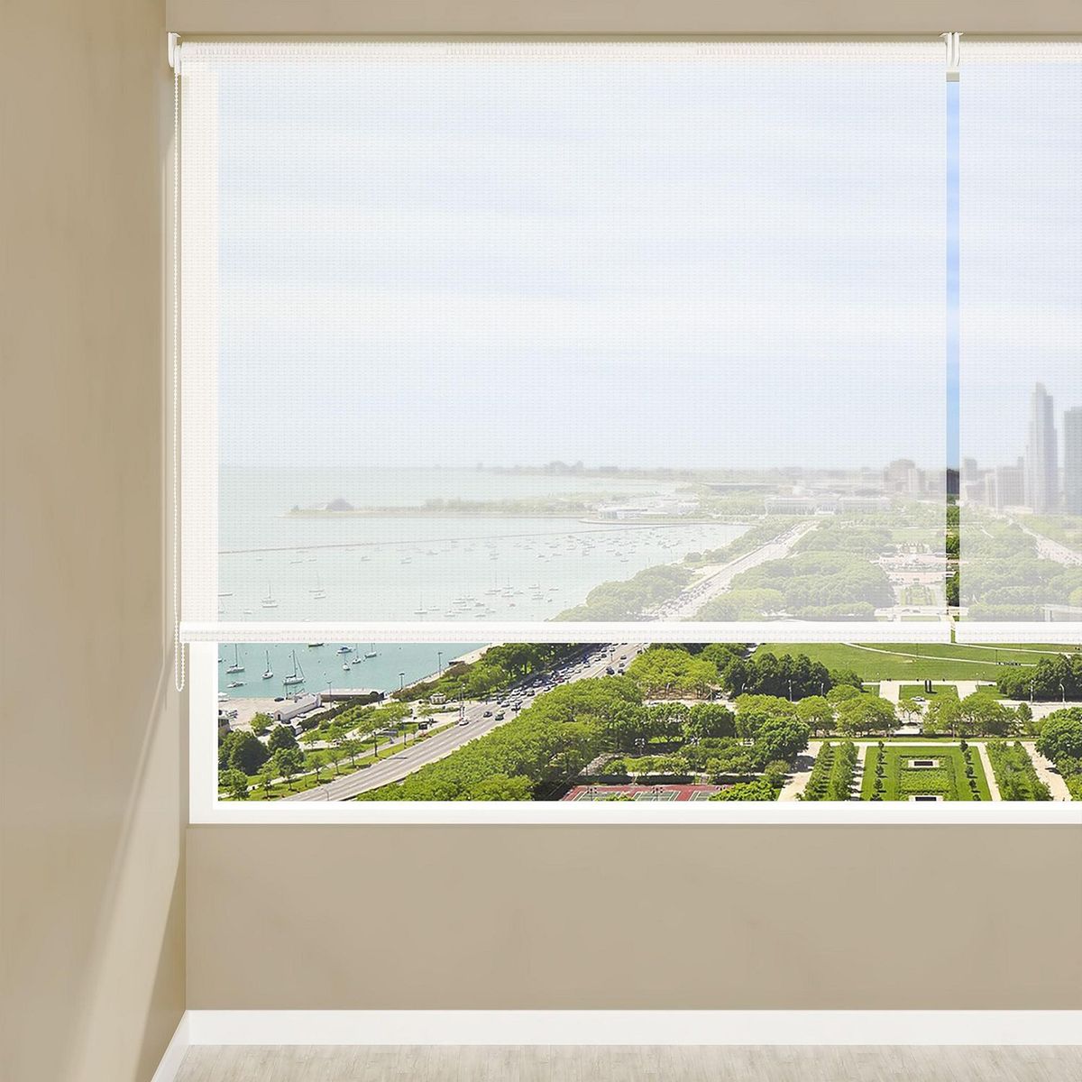 SUNLINE - Cortina Roller Screen 5% Blanco 120 x 110 cm