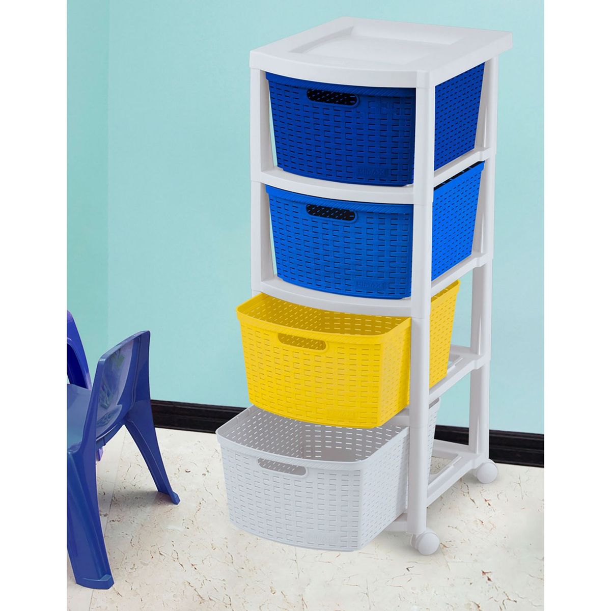 RIMAX - Cajonera Rimax 4 Cajones Ratan Multicolor