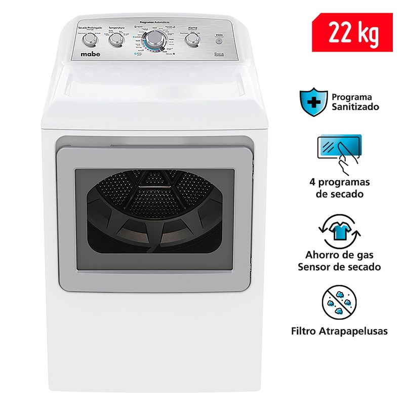 MABE - Secadora Mabe 22 Kg a Gas MG47N8MSBBB0 Blanco