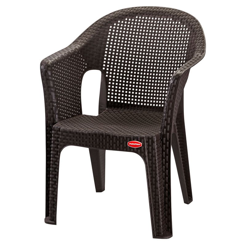 POLINPLAST - Sillón de Plástico Mimbre Tipo Ratan