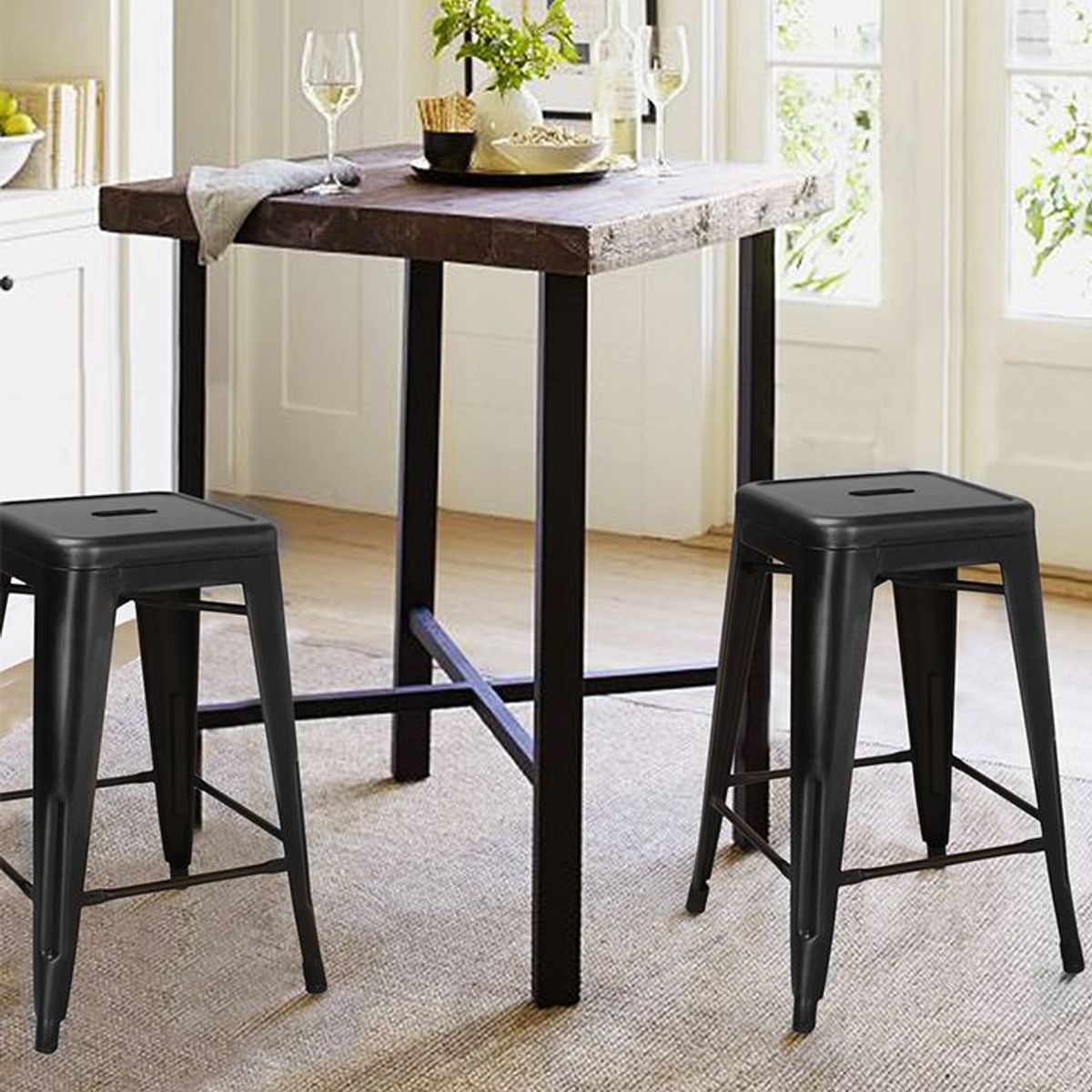 ZIYAZ - Banco Vintage Negro H77