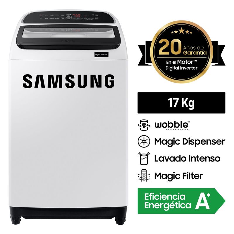 SAMSUNG - Lavadora Samsung WA17T6260BW 17 Kg