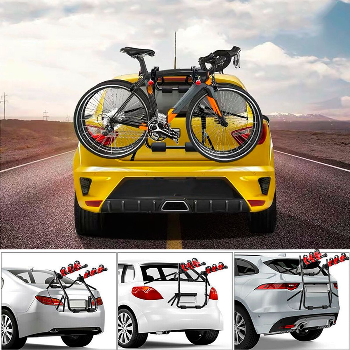 TRAKKO - Portabicicleta para Auto Universal para 3 Bicicletas