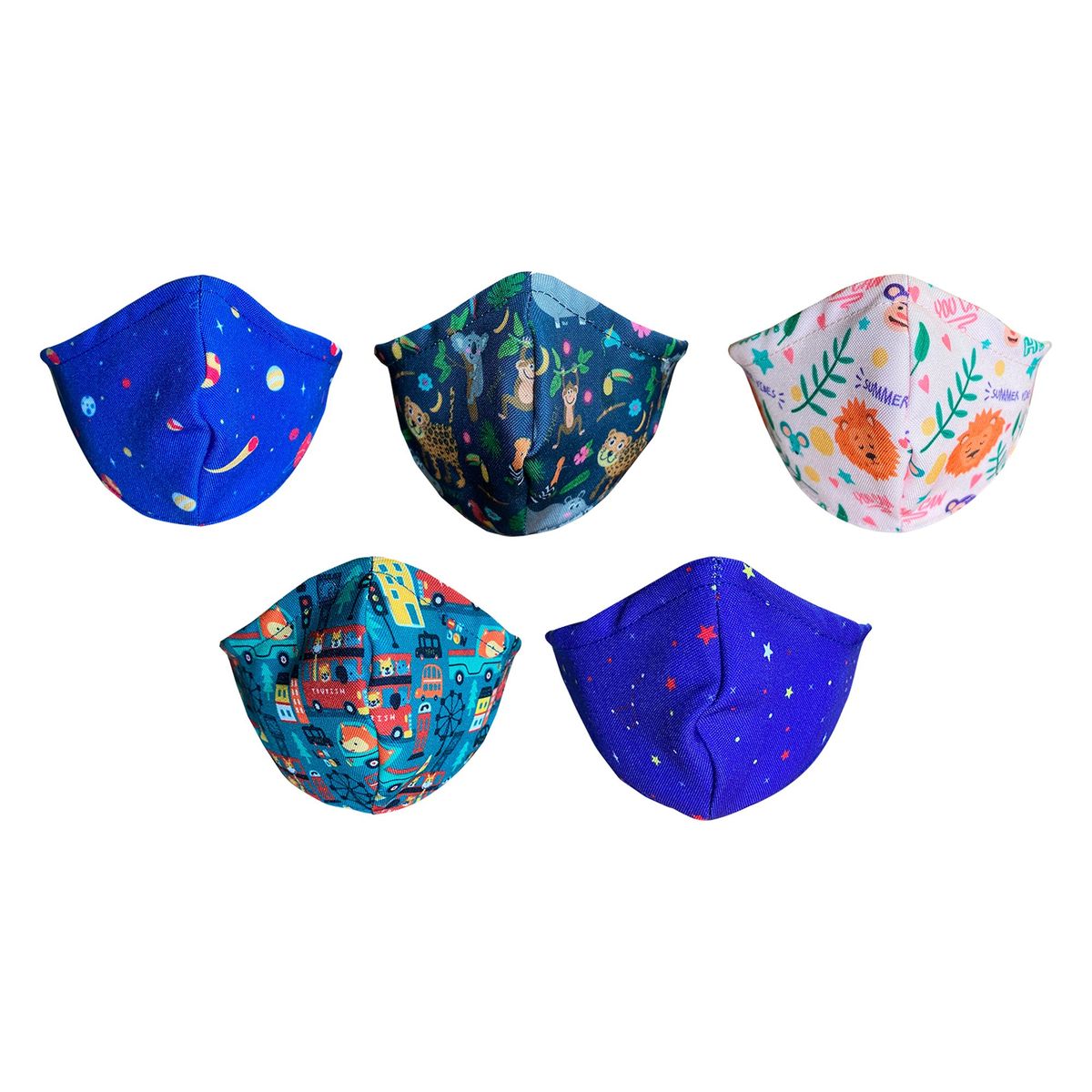  - Mascarillas de tela lavable para niños Talla S x5