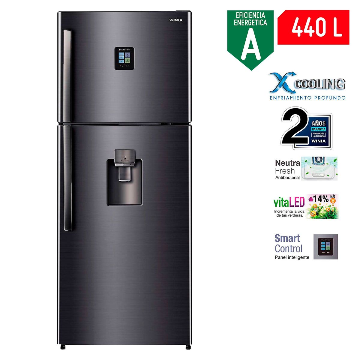 WINIA - Refrigeradora Winia 440 Lt Top Freezer WRT-46GMBD Negro