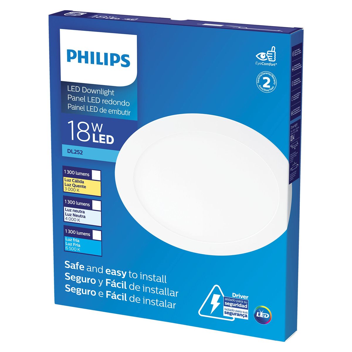 PHILIPS - Downlight LED para Empotrar 18W Luz Cálida
