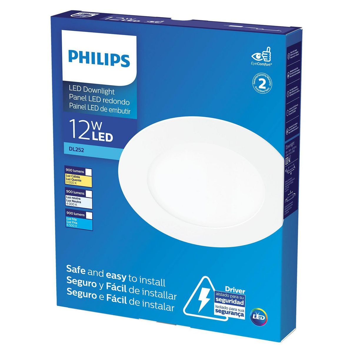 PHILIPS - Downlight LED para Empotrar 12W Luz Fría