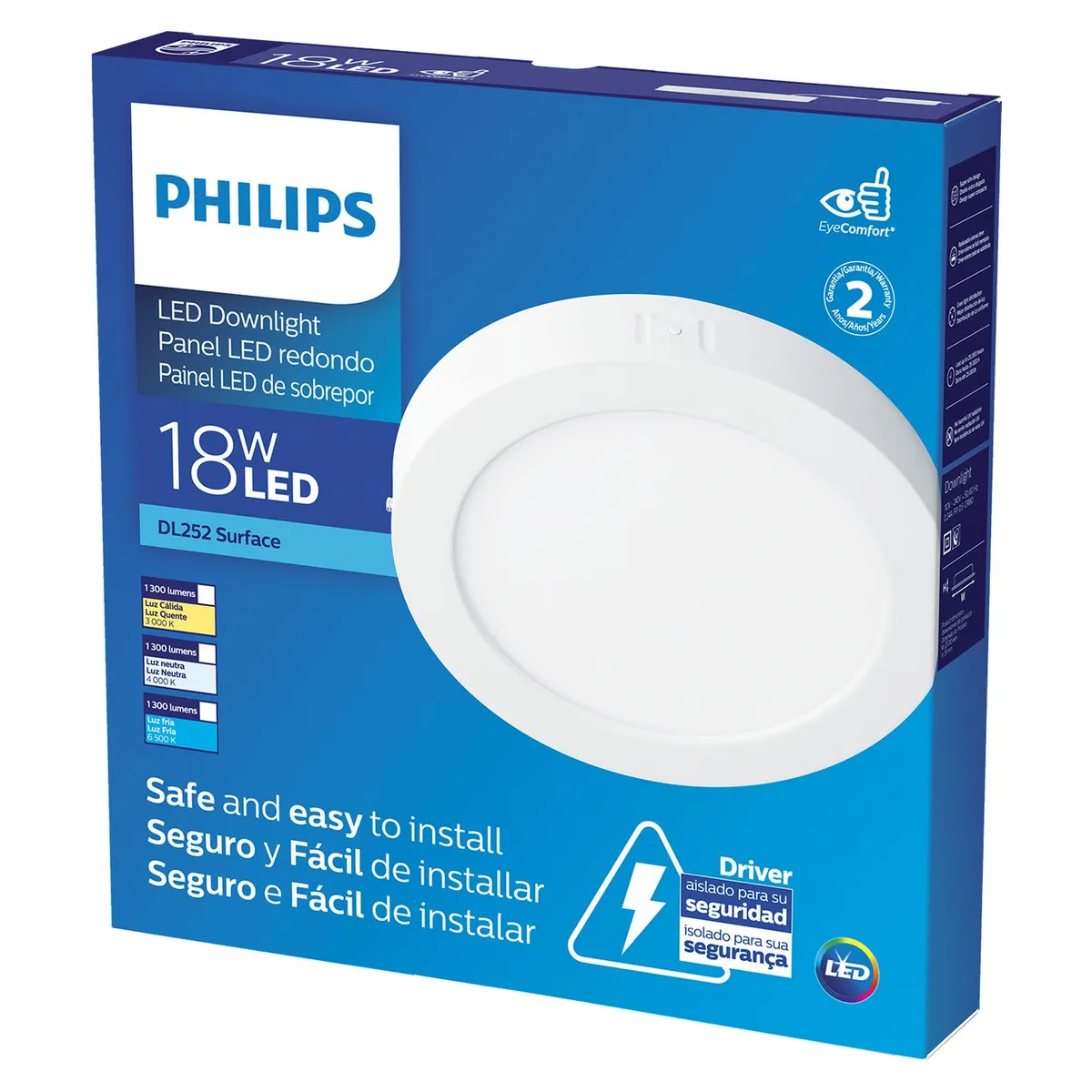 PHILIPS - Downlight Led Redondo 18W Luz Cálida