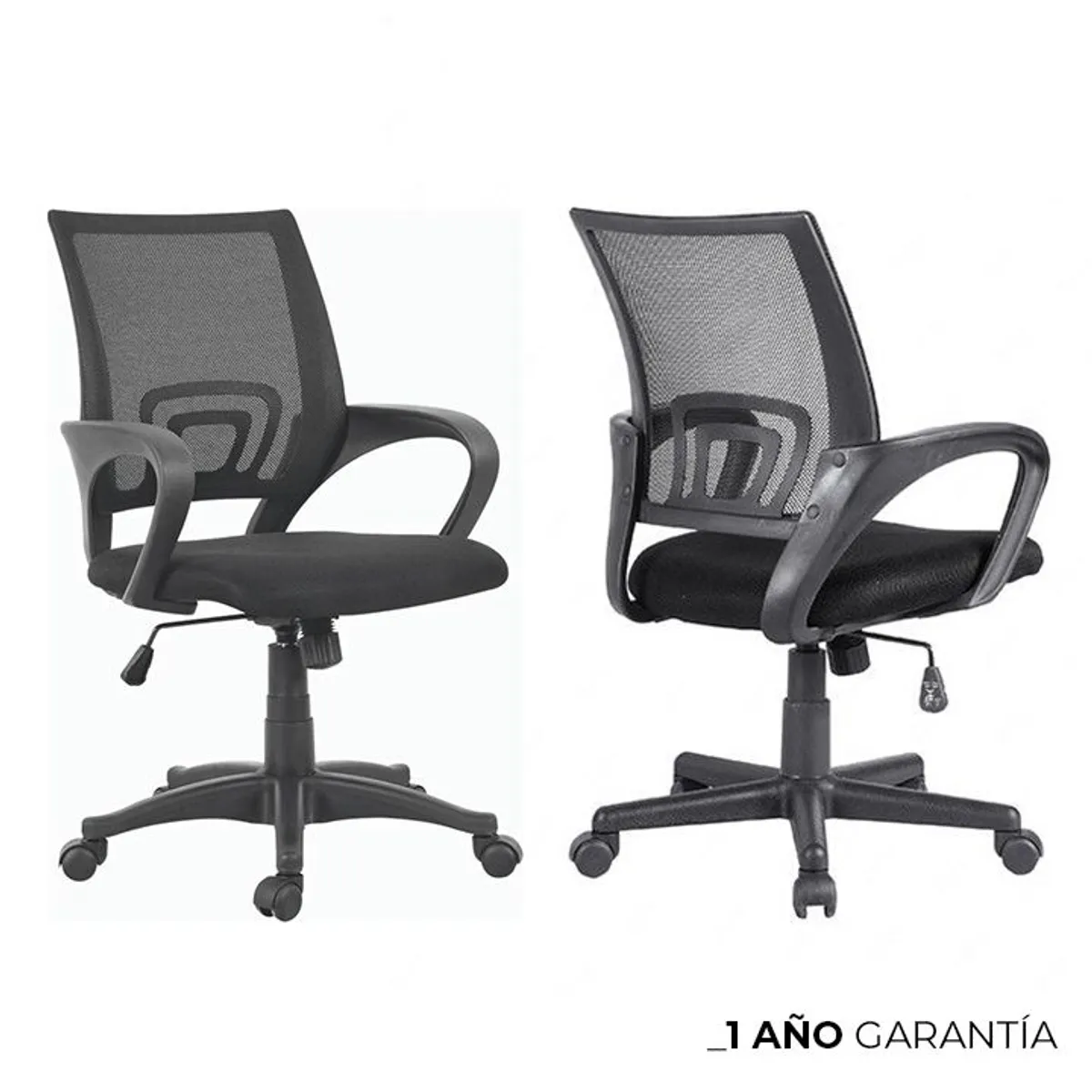 ZIYAZ - Silla Habana Negro Giratoria Base Nylon NXT