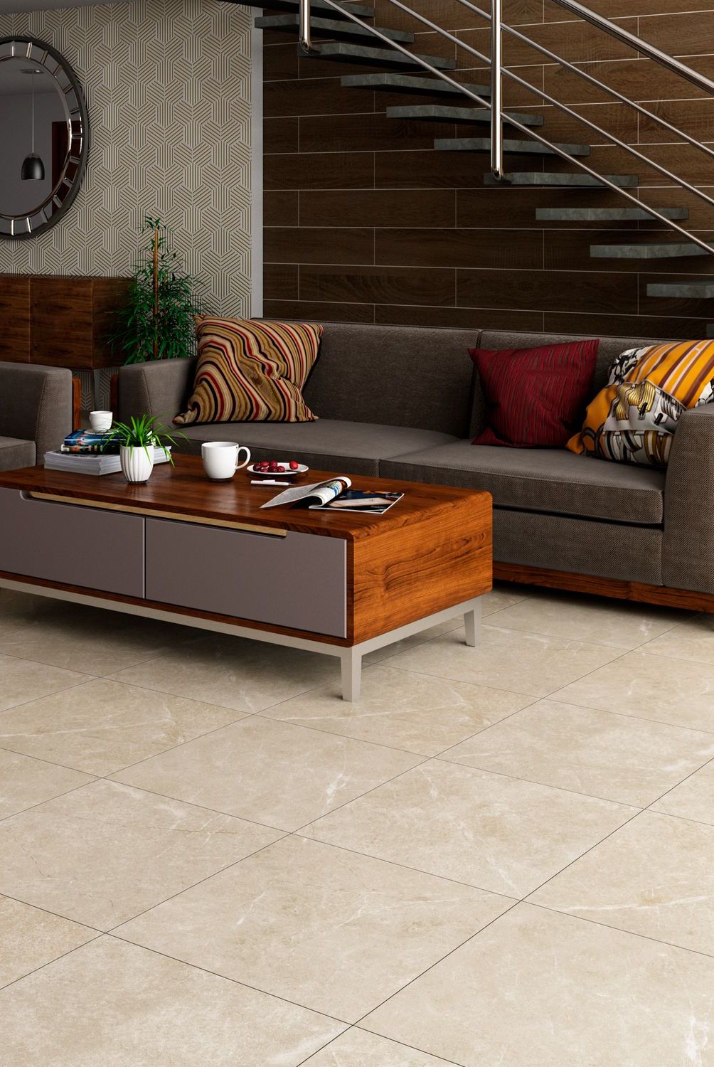 CELIMA - Gres porcelánico Beige 60x60 Marmoladas Mate 1.48 m2