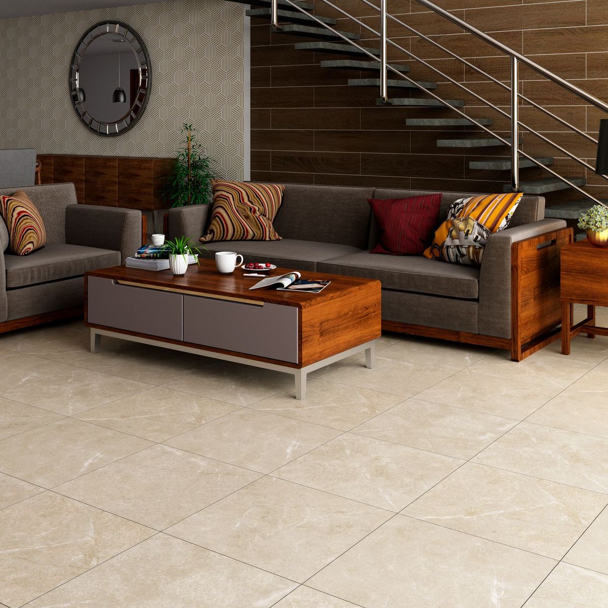 CELIMA - Gres porcelánico Beige 60x60 Marmoladas Mate 1.48 m2