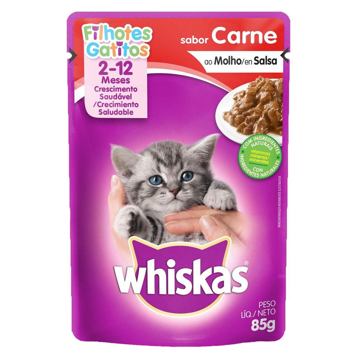 WHISKAS - Whiskas Cachorros Alimento para Gatos 85 gr Sabor Carne