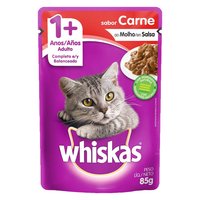 Whiskas Adultos Alimento para Gatos 85 gr Sabor Carne
