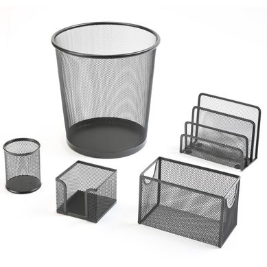 Set Organizador de Escritorio 5 Piezas Negro