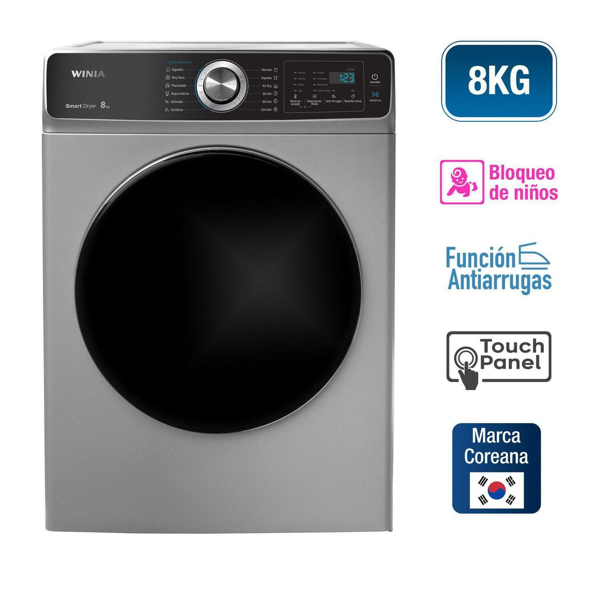 WINIA - Secadora Winia 8 Kg Eléctrica WLD-80KCS Silver