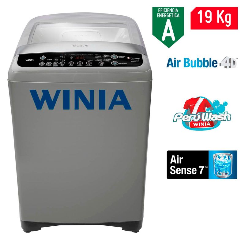 WINIA - Lavadora Winia 19 kg Silver Carga Superior WLA-193GMG