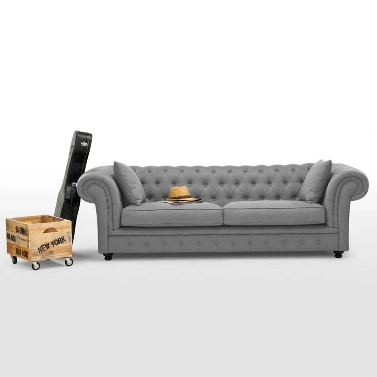 YOLODECORO - Sofá 3 Cuerpos Branagh Gris