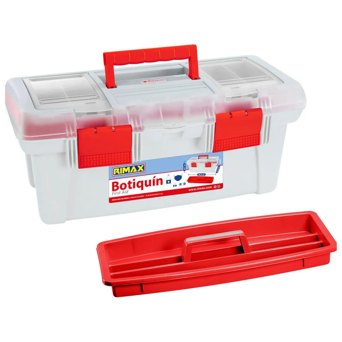 RIMAX - Botiquin 18" Transparente/Rojo