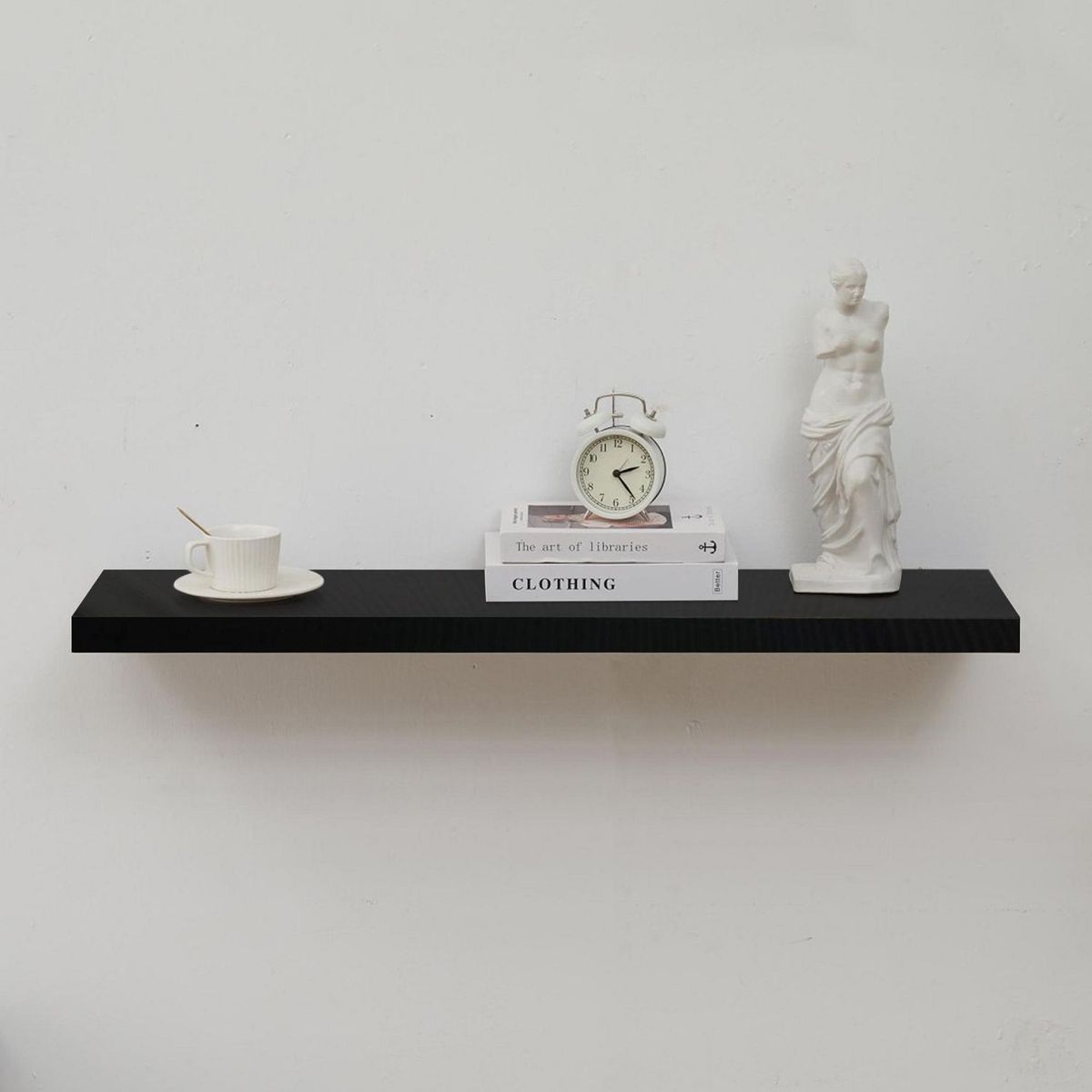 JUST HOME COLLECTION - Repisa Flotante de Melamina 80x23.5x3.8cm Negro