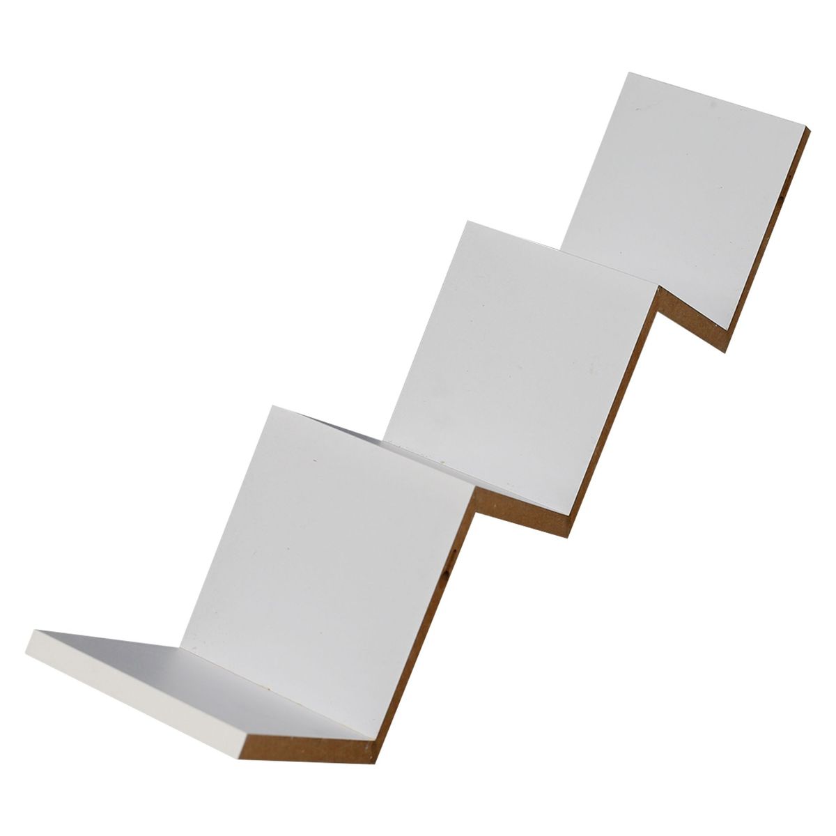 JUST HOME COLLECTION - Repisa Flotante de Melamina Zig Zag Blanco 60x11.8x11.8cm