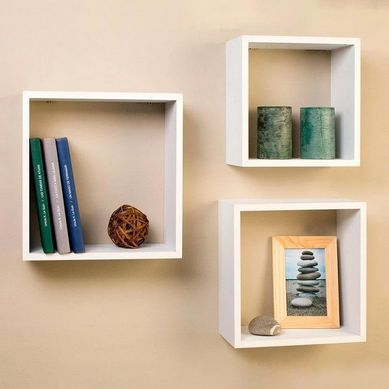 Set 3 Repisas Cubo Blanco
