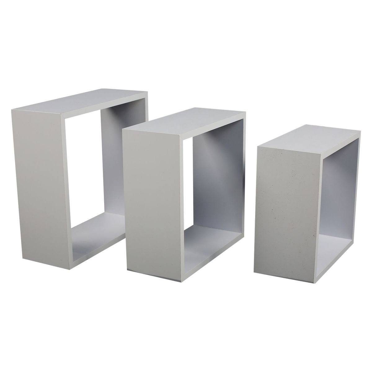 JUST HOME COLLECTION - Set 3 Repisa Flotante de Melamina de Melamina Cubo Blanco