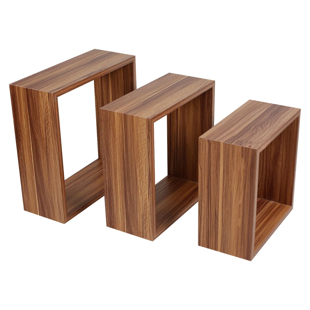JUST HOME COLLECTION - Set 3 Repisa de Melaina Cubo Wengue