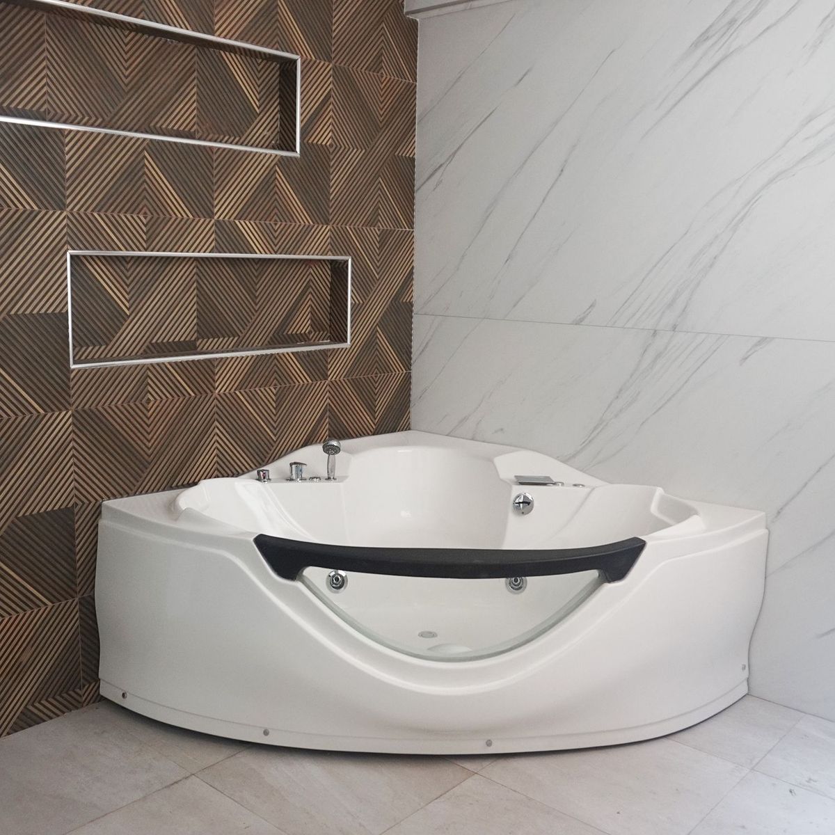 CUBA&SPA - Tina Hidromasaje Esquinera Americana Portable 160x160cm Blanca