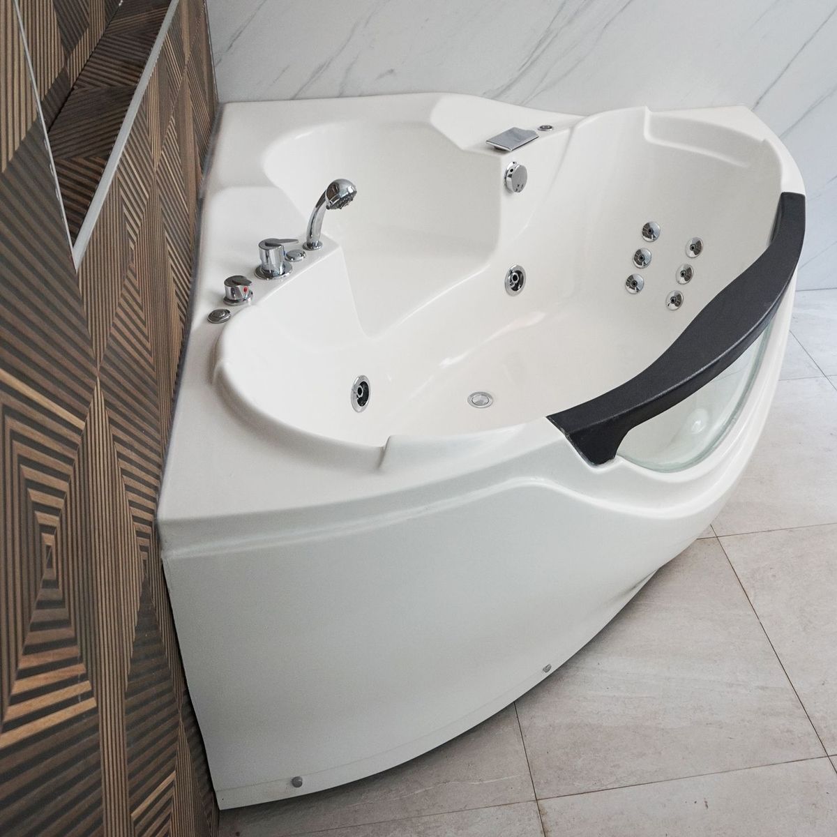 CUBA&SPA - Tina Hidromasaje Esquinera Americana Portable 160x160cm Blanca