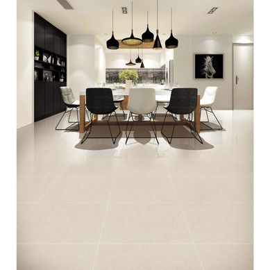 Porcelanato Beige 60x60cm 1.44m2 Marmolado Alto brillo Sal Soluble Veta