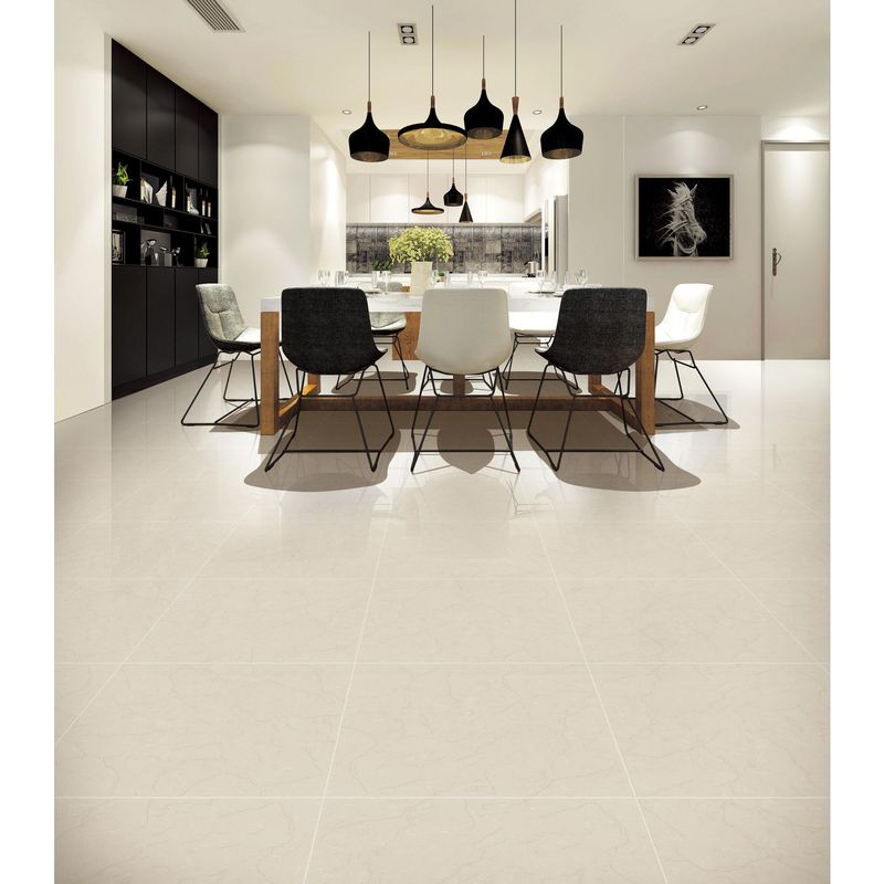 HOLZTEK - Porcelanato Beige 60x60cm 1.44m2 Marmolado Alto brillo Sal Soluble Veta