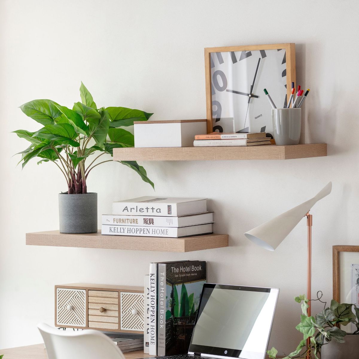 JUST HOME COLLECTION - Repisa Flotante de Melamina 60x25x3.8cm Natural