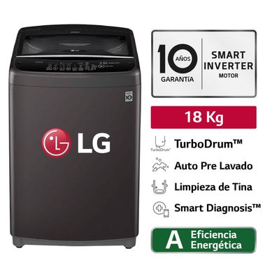 Lavadora LG 18kg WT18BSB Negro Claro
