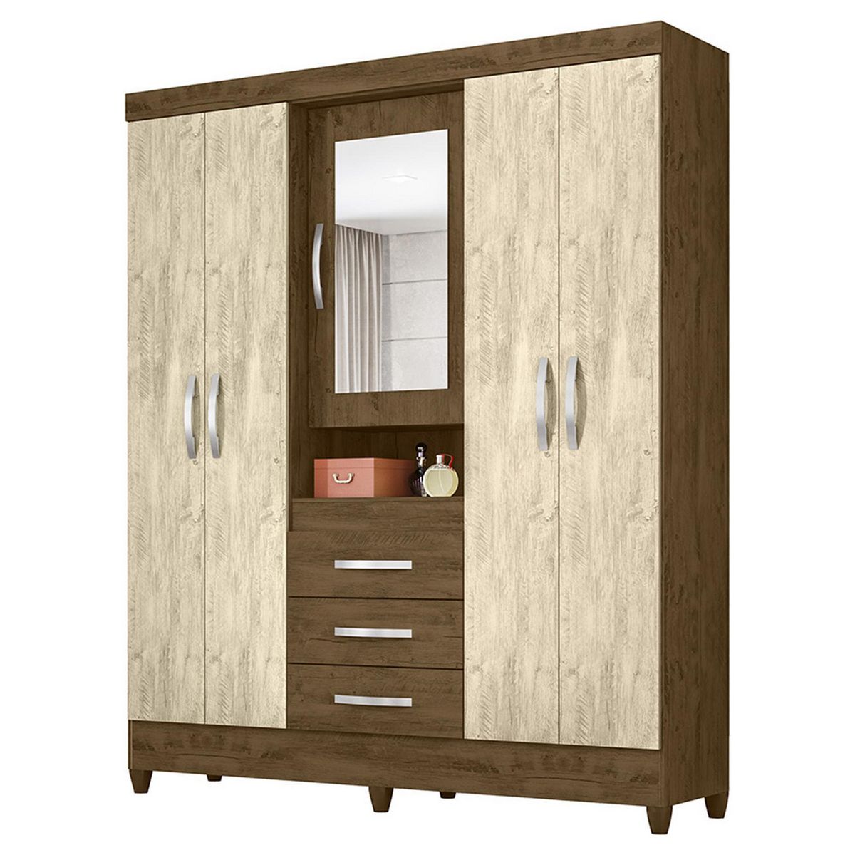 MOVAL - Ropero con Espejo 5 Puertas 4 Cajones Perú