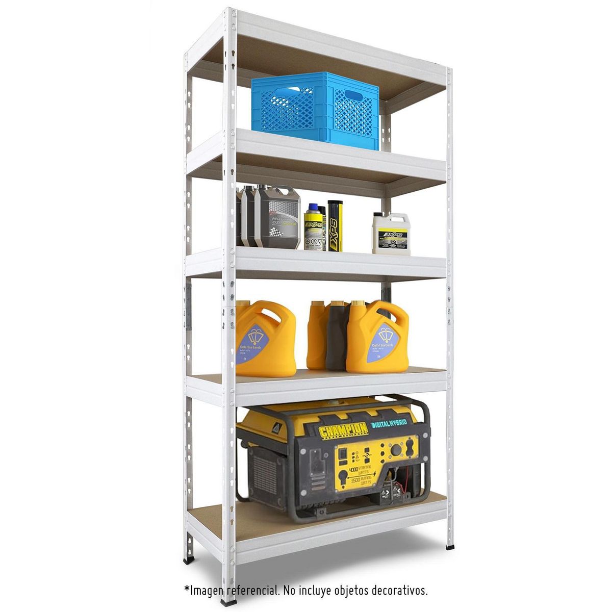 FIXSER - Estante Metal 5 Niveles 180x90x40cm Negro