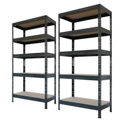 Estante De Metal Fixser 5 Niveles 40X90X176Cm Gris + Estante De Metal Fixser 5 Niveles 40X90X176Cm Gris