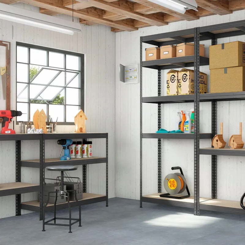 FIXSER - Estante Metal 5 Niveles 176x90x40cm Negro