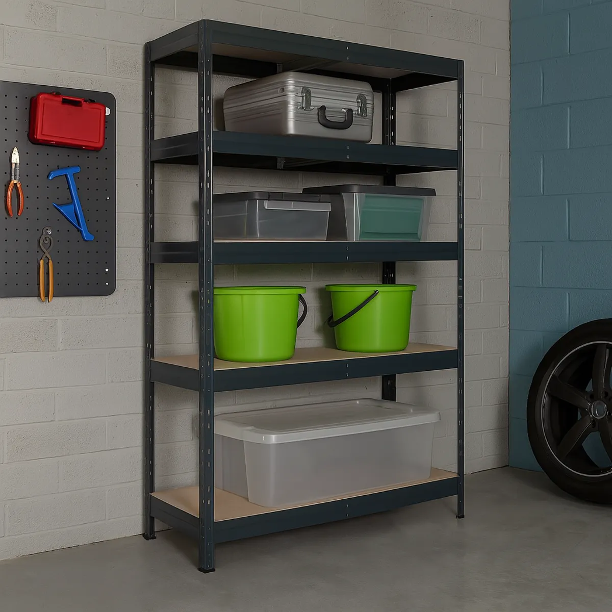 FIXSER - Estante Metal 5 Niveles 190.6x100x50cm 1500 kg Gris