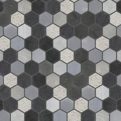 Mosaico Hexagon Stone Black 26x30cm