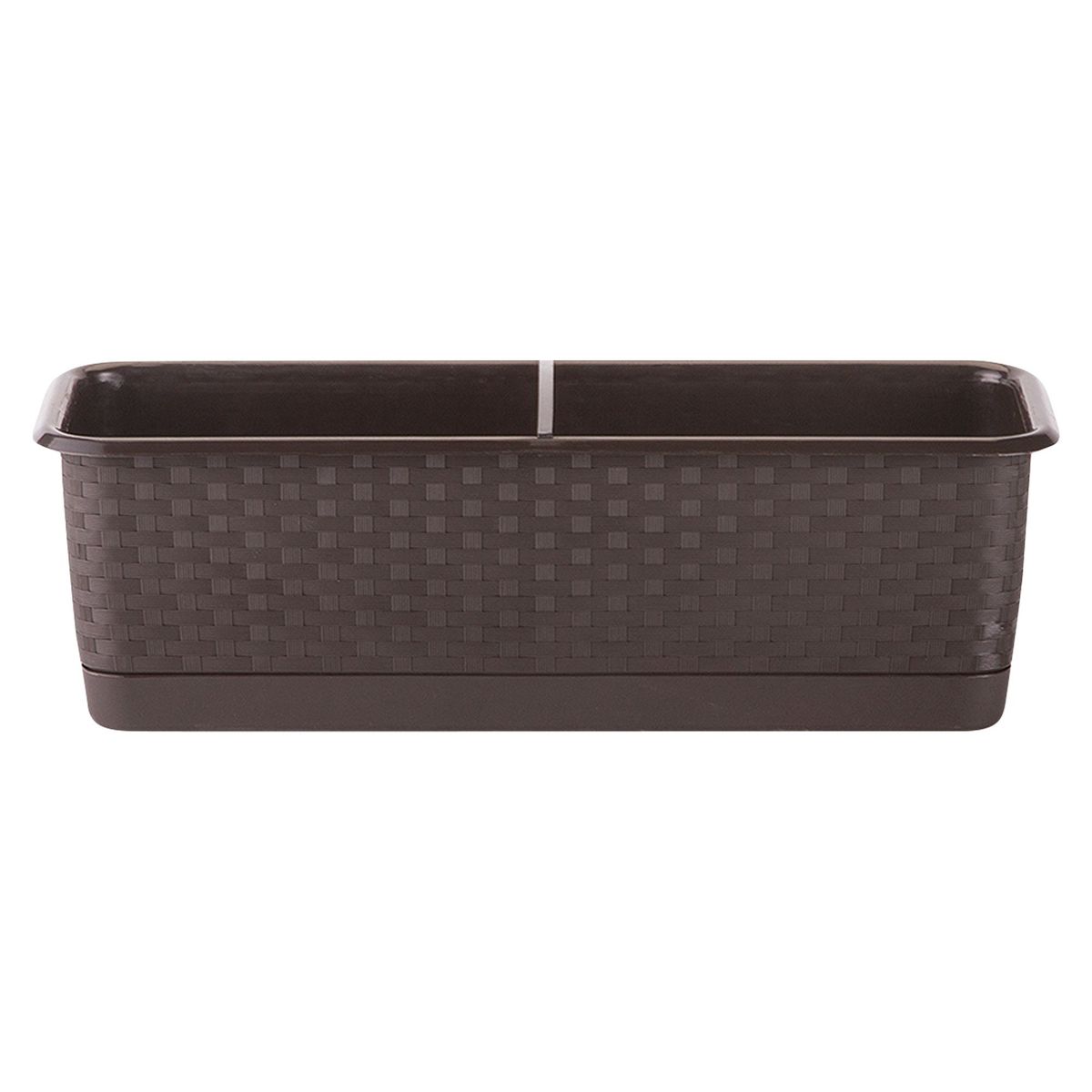 POLINPLAST - Macetero Mimbre Color Nogal 18.6x15.3x