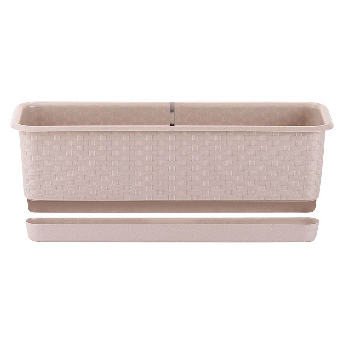 POLINPLAST - Macetero Mimbre Color Beige 18.6x15.3x