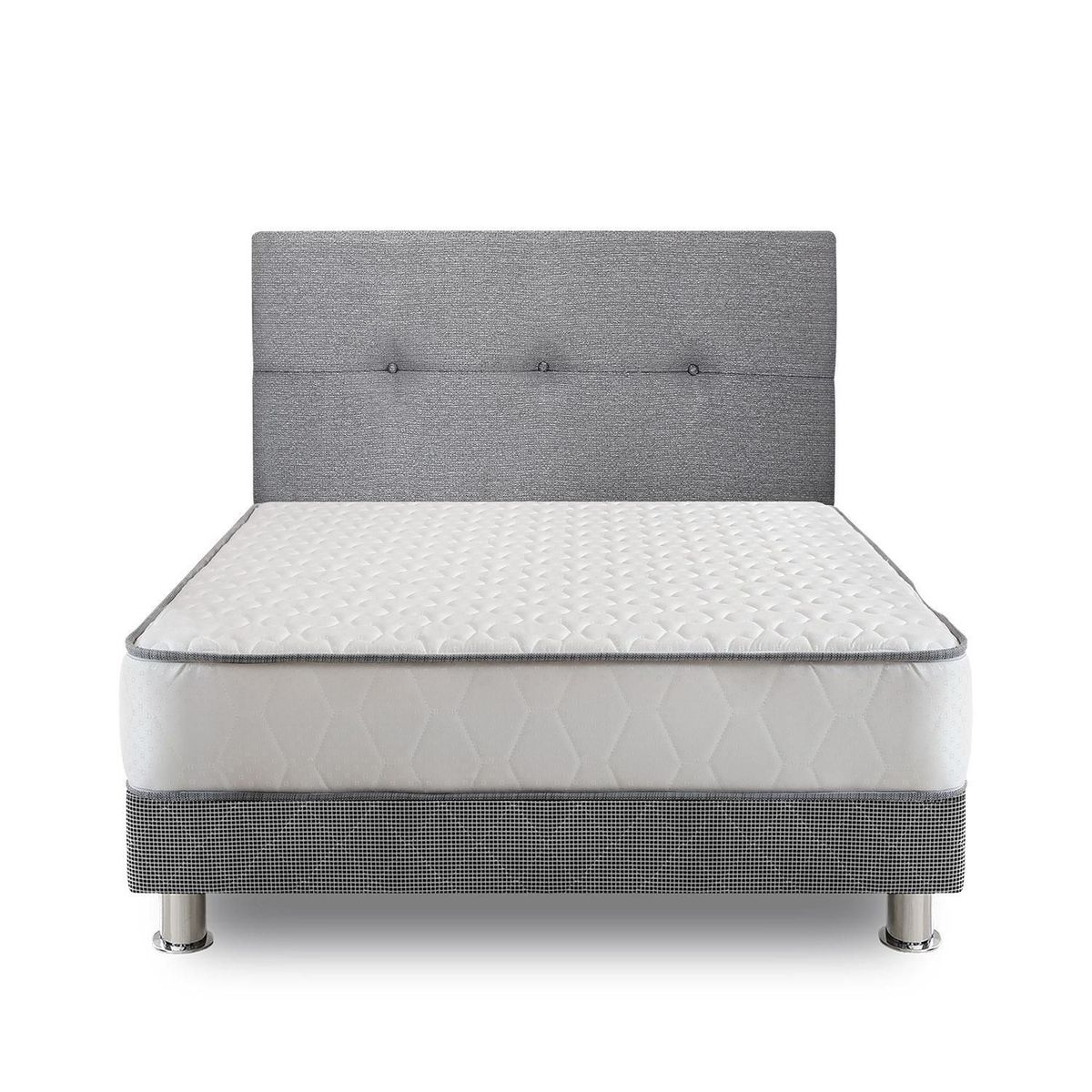 FORLI - Cama Americana Elegant Forli 2 Plazas + Colchón + Cabecera Alicia + Almohada + Protector