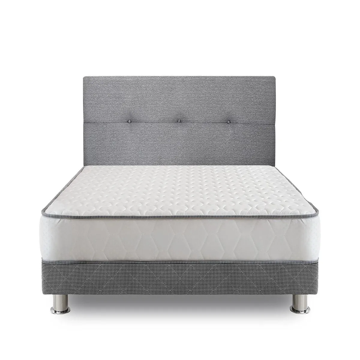 FORLI - Cama Americana Elegant Forli 2 Plazas + Colchón + Cabecera Alicia + Almohada + Protector